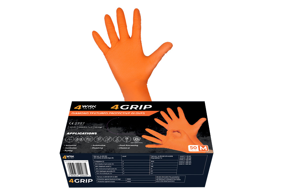 Rękawice rob.4WRK 4GRIP ORANGE 8/M